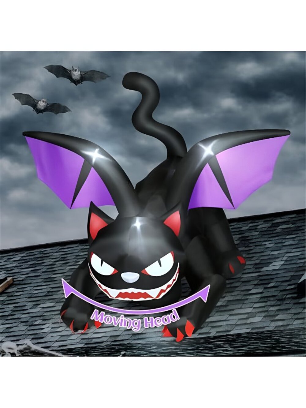 Hiboom Blow Up Cat Inflatable Halloween Decorations, Extra Giant 6 Feet
